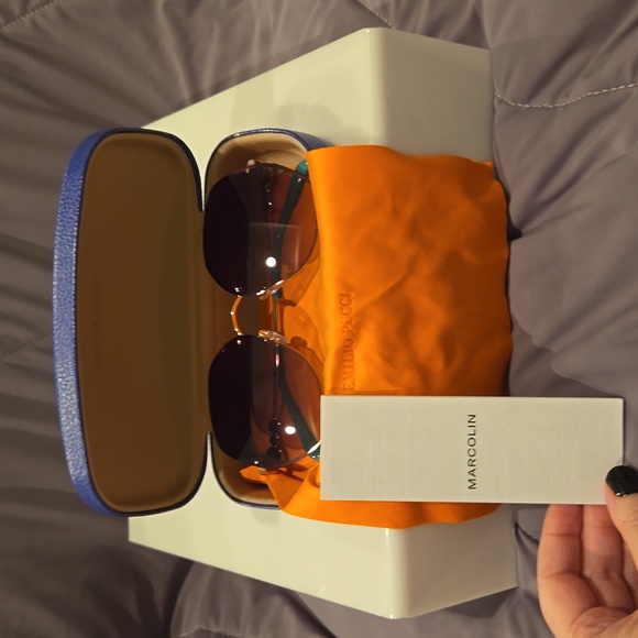 Emilio Pucci sunglasses women's round shiny rose gold and gradient brown new - Picture 14 of 14